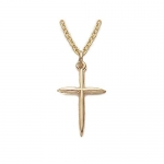 10k Gold Filled Pointed Ends Cross Necklace on 16 Chain