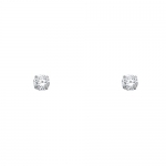 14k White Gold 4mm Round Solitaire Basket Set Stud Earrings with Screwback