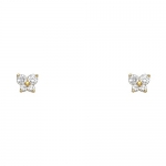 14k Yellow Gold Butterfly Stud Earrings with Screwback