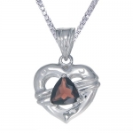 Vir Jewels Sterling Silver Garnet Pendant With 18 Inch Chain
