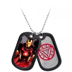 Licensed Stainless Steel Ball Chain Iron Man Double Dog Tag Pendant Necklace 22 Inches