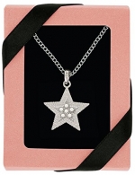 Sparkling Gift-Boxed Pendants - Silver Plated with Rhinestones. (Star)
