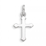 Sterling Silver Rhodium Plated Child's Polished Cross Pendant