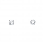14k White Gold 5mm Round Solitaire Basket Set Stud Earrings with Screwback