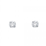 14k White Gold 6mm Round Solitaire Basket Set Stud Earrings with Screwback