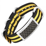 Willis Judd Yellow and Black Bracelet with Yellow Carbon Fiber and a Nato Strap Clasp Gift Boxed