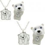 Polar Bear Enamel Necklace in Figural Gift Box (2 Pack)