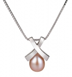 Empress Pink 7-8mm AA Quality Freshwater 925 Sterling Silver Pearl Pendant