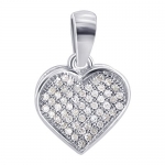 10K White Gold Diamond Heart Pendant (0.15 CTW)