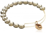 Alex and Ani Women's Smoke Luxe Bead Bangle Rafaelian Gold Finish Bangle Bracelet One Size