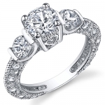 Sterling Silver Wedding Engagement Ring with Cubic Zirconia CZ Size 5