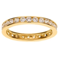 Size 5 1/2 Eternity Channel Cubic Zirconia Band 14k Yellow Gold Ring