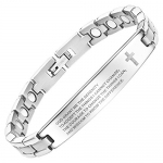 Willis Judd Women's Two Tone Titanium Bracelet Engraved with The Serenity Prayer with Gift Box