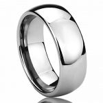 8MM Stainless Steel Wedding Band Ring High Polished Classy Domed Ring (6 to 14) - Size: 6