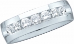 Men's 14k White Gold 1.5 Ct Round Cut Diamond Wedding Engagement Band Ring