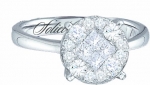 Ladies 14k White Gold .25 Ct Princess Round Cut Round Shaped Diamond Ring