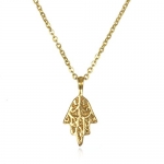 Satya Jewelry Gilded Protection Gold-plated Hamsa Necklace, 18