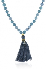 Satya Jewelry Many Truths Angelite Mala 24k Yellow Gold-Plated Necklace