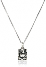 Satya Jewelry Silver Ganesha Pendant Necklace, 18