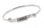 Mom of Mine Adjustable Slide Bangle Bracelet Silver-Tone Gift Boxed
