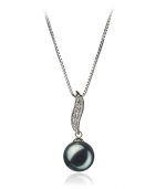 Alicia Black 9-10mm AA Quality Freshwater 925 Sterling Silver Pearl Pendant