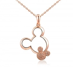 Shining Life rose-golden heart with the Disney Twins Mickey necklaces for women