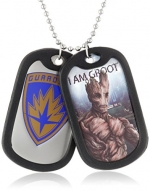 Marvel Comics Men's Stainless Steel Groot Double Dog Tag Chain Pendant Necklace, 22