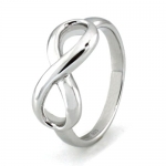 TIONEER Sterling Silver Iconic Classic Infinity Ring, Size 6