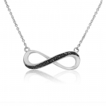 Sterling Silver Black Diamond Accent 18 inch Infinity Necklace