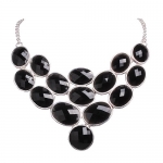 Bubble Necklace, Statement Jewelry, Chunky Necklace, Bib Necklace(Fn0578) (S-Black)