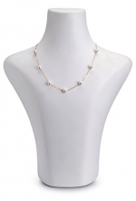 Tin Cup White 7-8mm AAA Quality Japanese Akoya 14K Yellow Gold Pearl Necklace