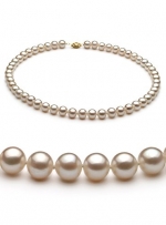 White 6.5-7.5mm AA Quality Freshwater Alloy Pearl Necklace-16 in Chocker length
