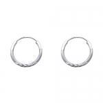 14k White Gold 1.5mm Thickness Endless Hoop Earrings (15 x 15 mm)