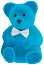 Teddy Bear Birthstone Pendant 15 + 2 with Teddy Bear Gift Box for Girls (03-March   Cyan)