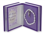 Children's Bible Cross 'Precious As Pearls' Stretch Bracelet