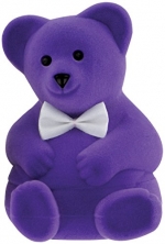 Teddy Bear Birthstone Pendant 15 + 2 with Teddy Bear Gift Box for Girls (02-February   Purple)