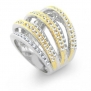 Christmas Gifts Classic Elements Banded Two-Tone Gold Plated CZ Ring
