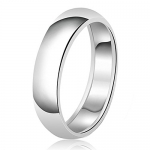 7mm Classic Sterling Silver Plain Wedding Band Ring (With Personalized Engraving), Size 8