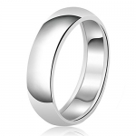 8mm Classic Sterling Silver Plain Wedding Band Ring, Size 8.5