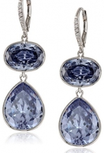 CZ by Kenneth Jay Lane Rhodium-Plated Cubic Zirconia Lever-Back Drop Earrings, 46 CTTW