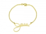 Signature Bracelet- Handwriting Bracelet, Keepsake Bracelet, Gold Plated Name Bracelet, Word Bracelet, Nameplate Bracelet (5.5 Inches)