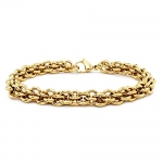 Gold Plated Stainless Steel Chain Bracelet for Women, 7 Inches