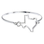 PammyJ Silvertone State of Texas Bangle Bracelet