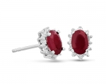 1ct Ruby & Diamond Earrings