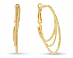18 Karat Rose Gold Triple Hoop Earrings