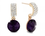 Purple Amethyst Swarovski Elements Dangle Earrings