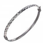 Vir Jewels Sterling Silver Bangle With Black Rhodium (2 1/2 Inch)