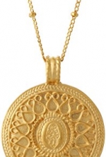 Satya Jewelry Gold Hamsa Mandala Pendant Necklace, 24