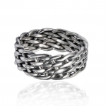 925 Sterling Silver 8 mm Wide Braided Tribal Celtic Knot Band Unisex - Nickle Free, Size 13