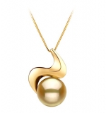 Rosalie Gold 10-11mm AA Quality South Sea 14K Yellow Gold Pearl Pendant